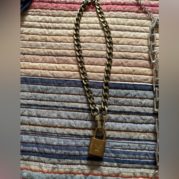 Louis Vuitton Lock with 18” Bronze & Non-branded necklace. #305. NO KEY!! - Picture 1 of 4